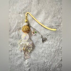 Gold and Iridescent Crystal Tassel Bookmark - Women Accessories